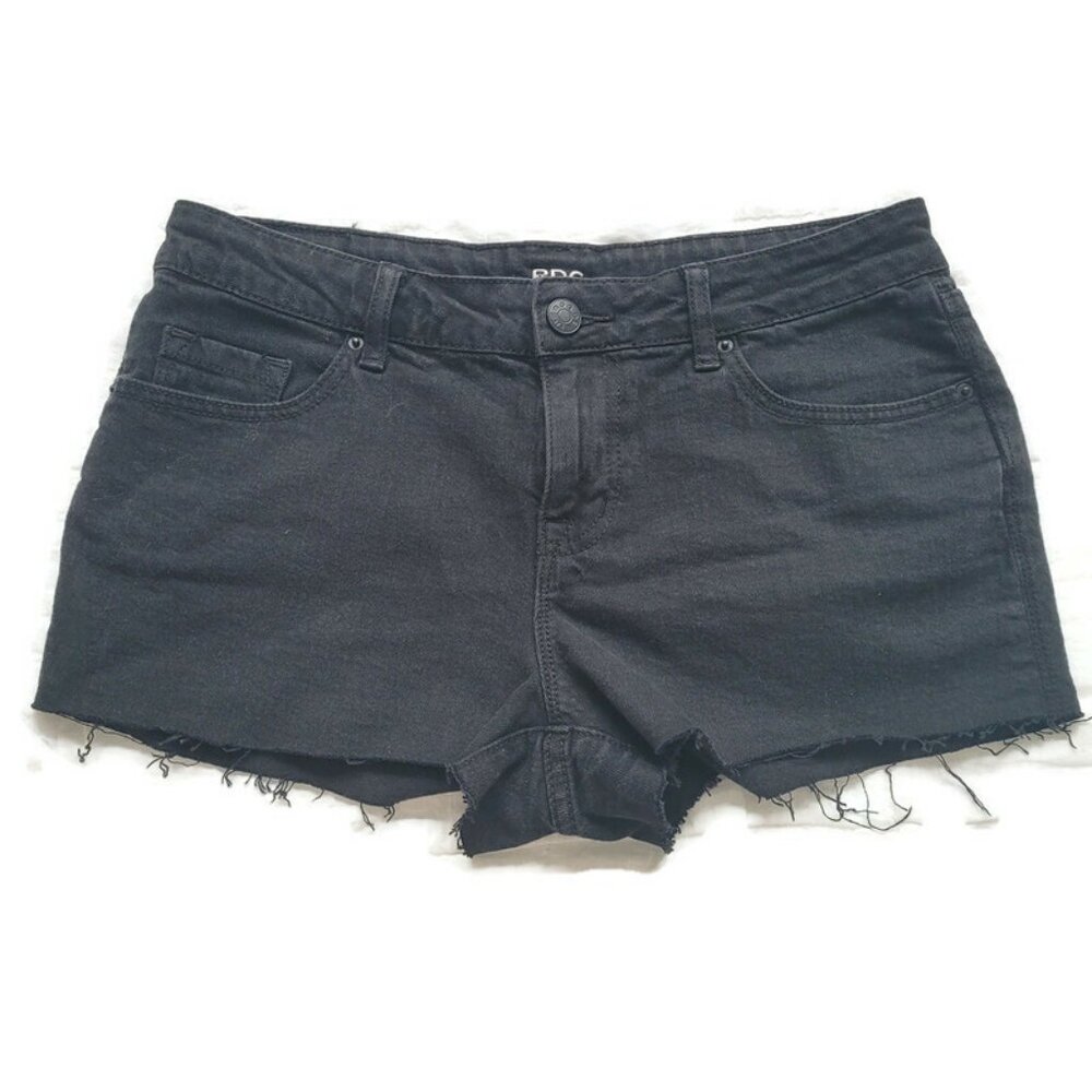 BDG Black Jean Shorts Shortie Mid Rise Cut Off 5 Pocket Denim Cotton 29